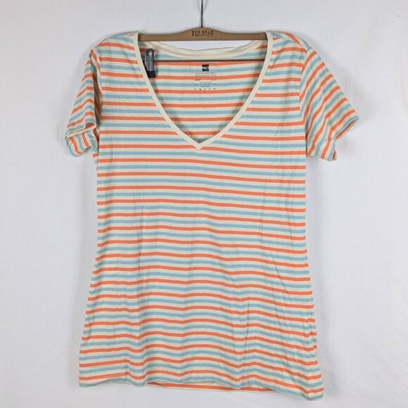 Pact Organic Cotton Striped Tee – Size Large - Picture 1 of 3